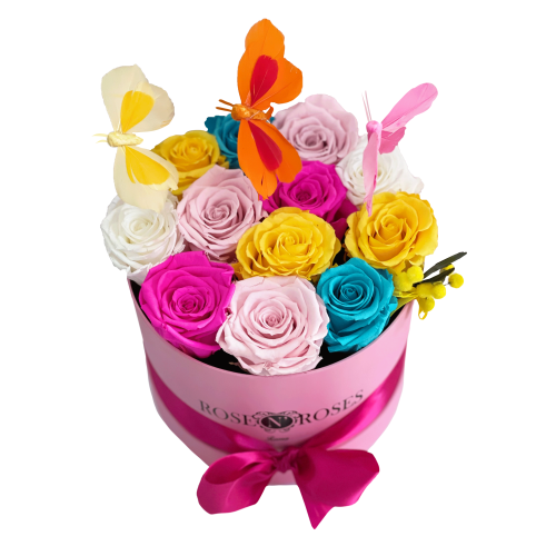 Box di Rose Stabilizzate Multicolore