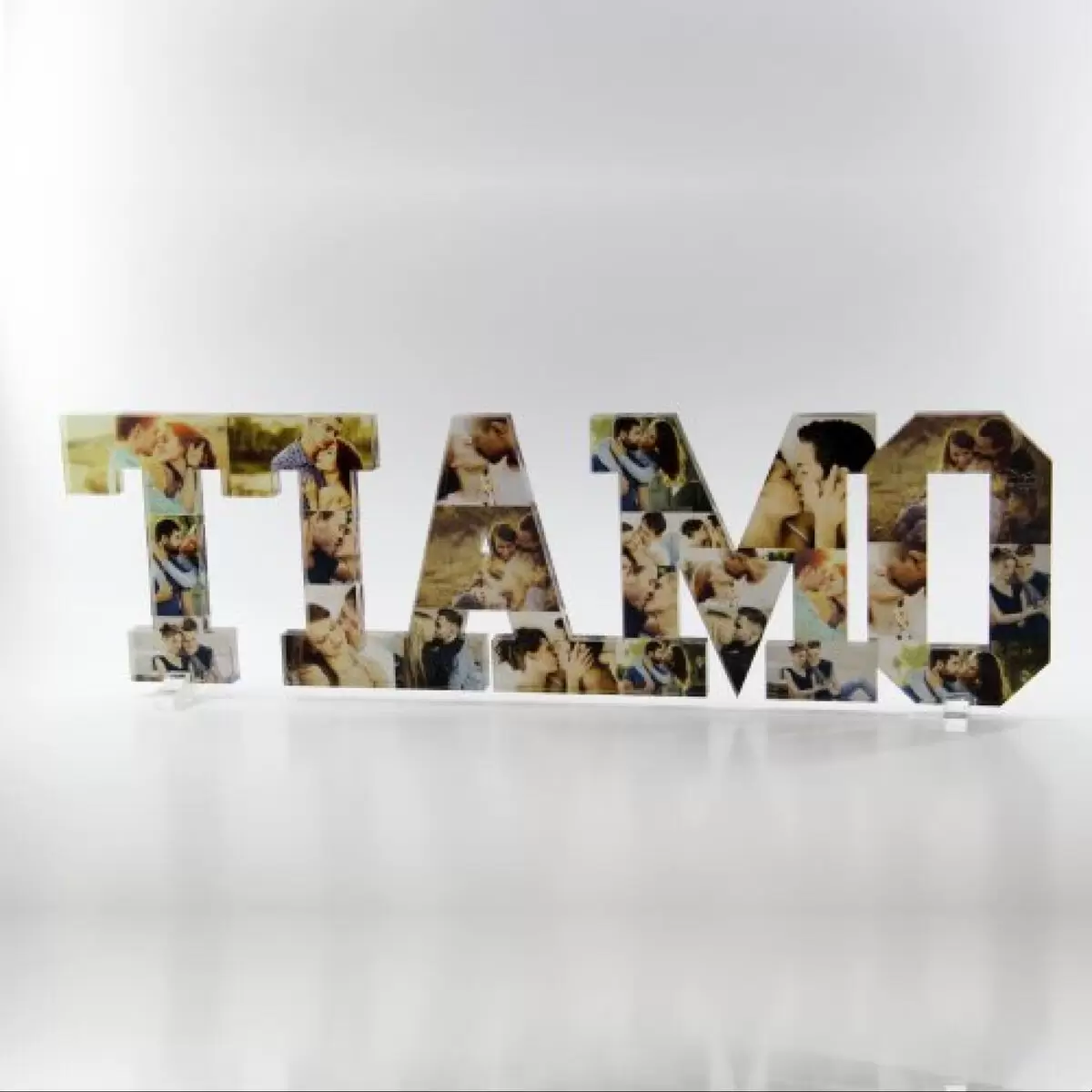 Scritta in Plexyglass - Ti Amo con Foto Collage Personalizzata