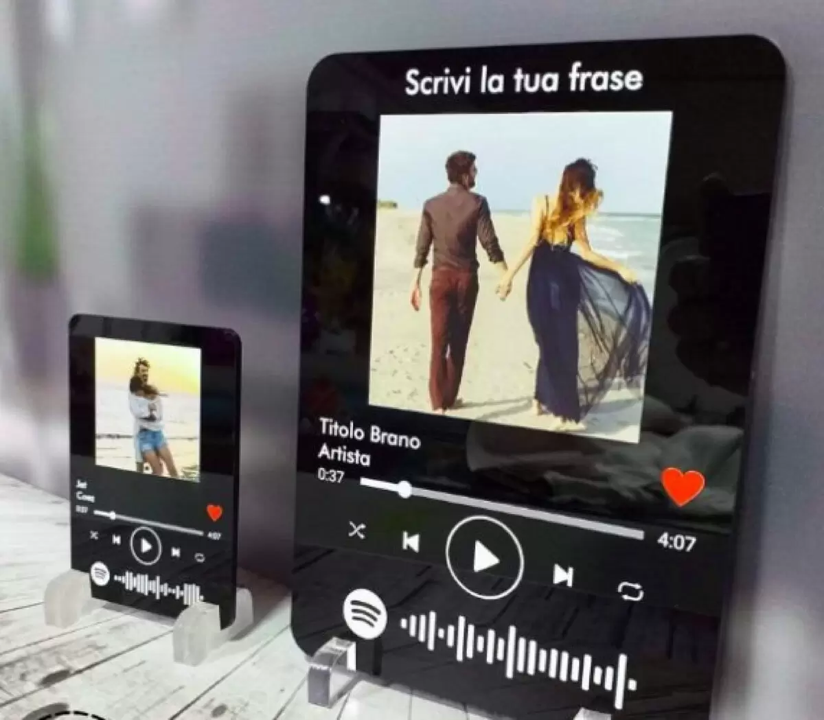 Targa in Plexiglass con Codice Spotify e Foto Personalizzata – Smart Print