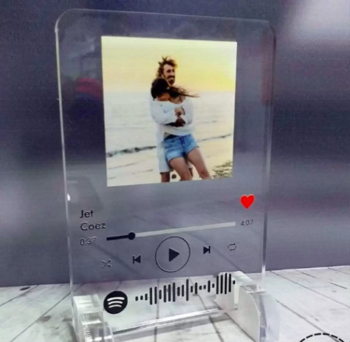 Targa Spotify Personalizzata con Foto - Plexiglass Trasparente